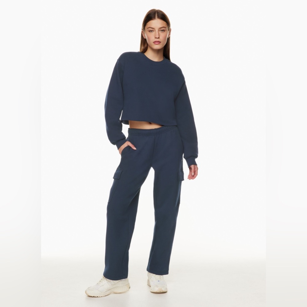 Cozy fleece boyfriend cropped sweater aritzia TNA size 1